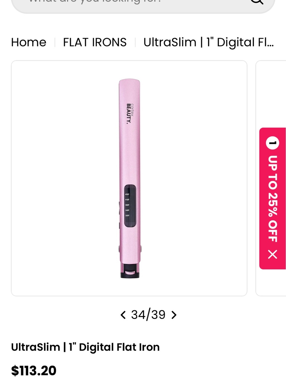 UltraSlim 1" Digital Flat Iron — Pink